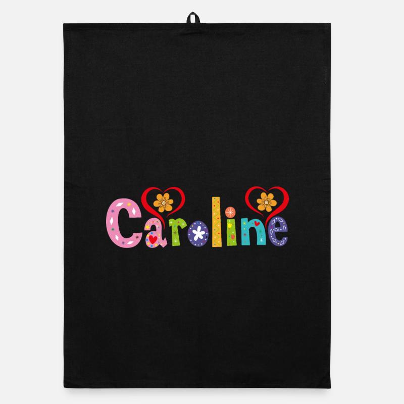 Personalized Caroline Name Organic dish towel