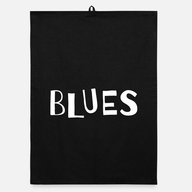 Distressed Blues Typography Organic dish towel