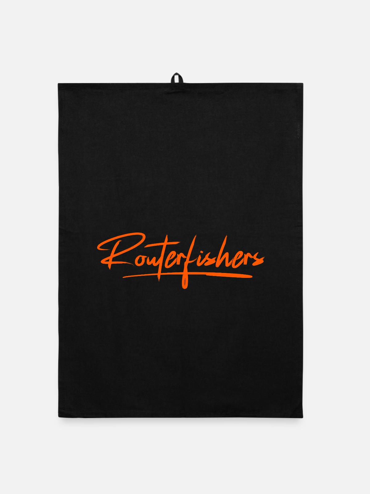 Routerfishers Classic 2 - Organic Geschirrtuch - Schwarz - Vorne