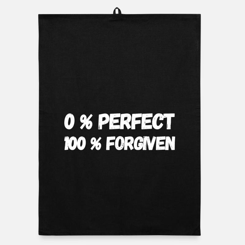 0% Perfect 100 Forgiven Jesus Glaube Geschenkidee Organic Geschirrtuch
