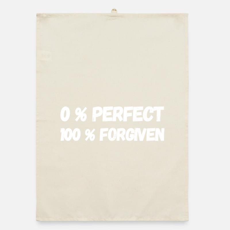 0% Perfect 100 Forgiven Jesus Glaube Geschenkidee Organic Geschirrtuch