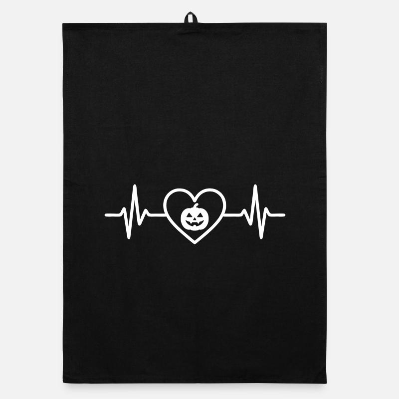Halloween Pumpkin Heart Organic dish towel