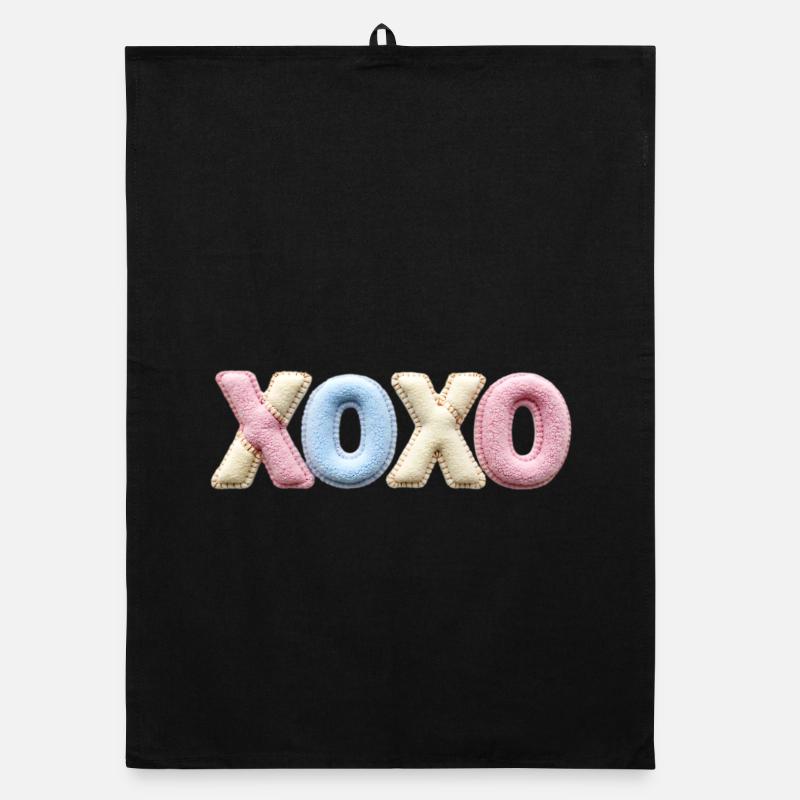 XOXO Patchwork Letters Cute Love Shirt Sticker Organic Geschirrtuch