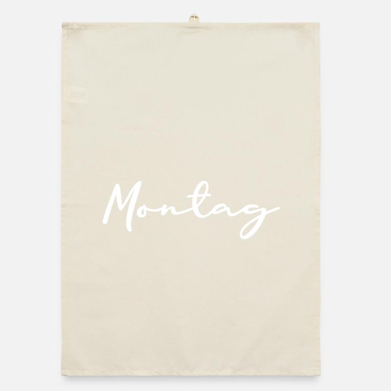 Lettres blanches du lundi Torchon bio