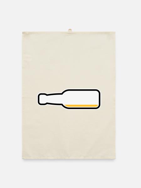 Bierflasche Leer (Bier Bierchen Symbol / POS 3C) - Organic Geschirrtuch - Natur - Vorne