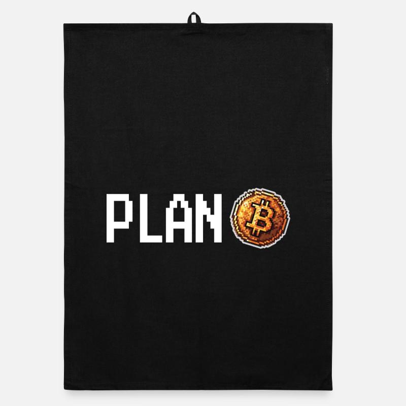 Plan Bitcoin Retro Pixel Organic Geschirrtuch