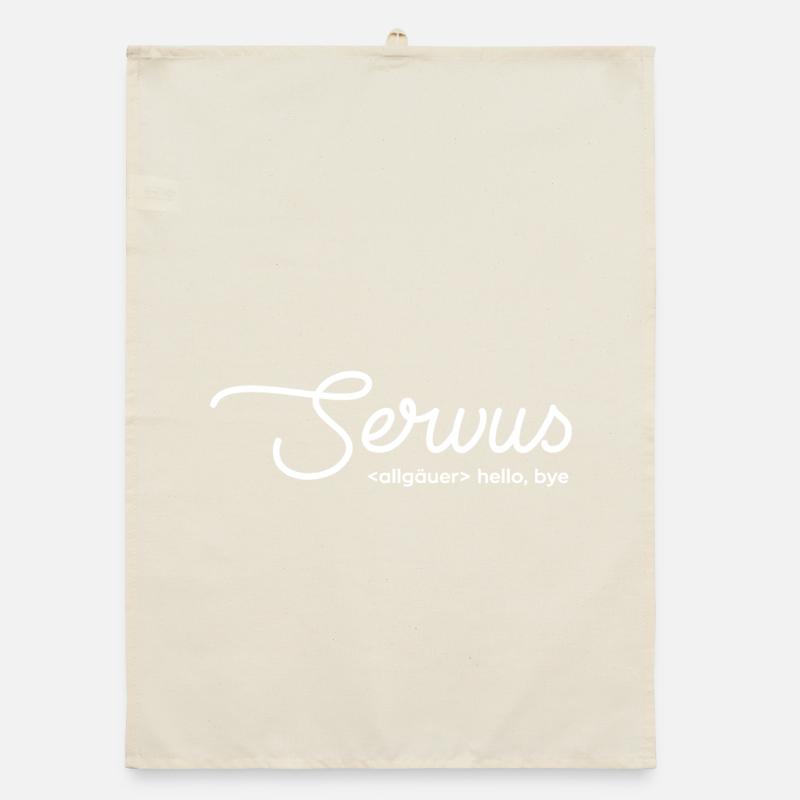 servus hello bye - weiß Organic Geschirrtuch