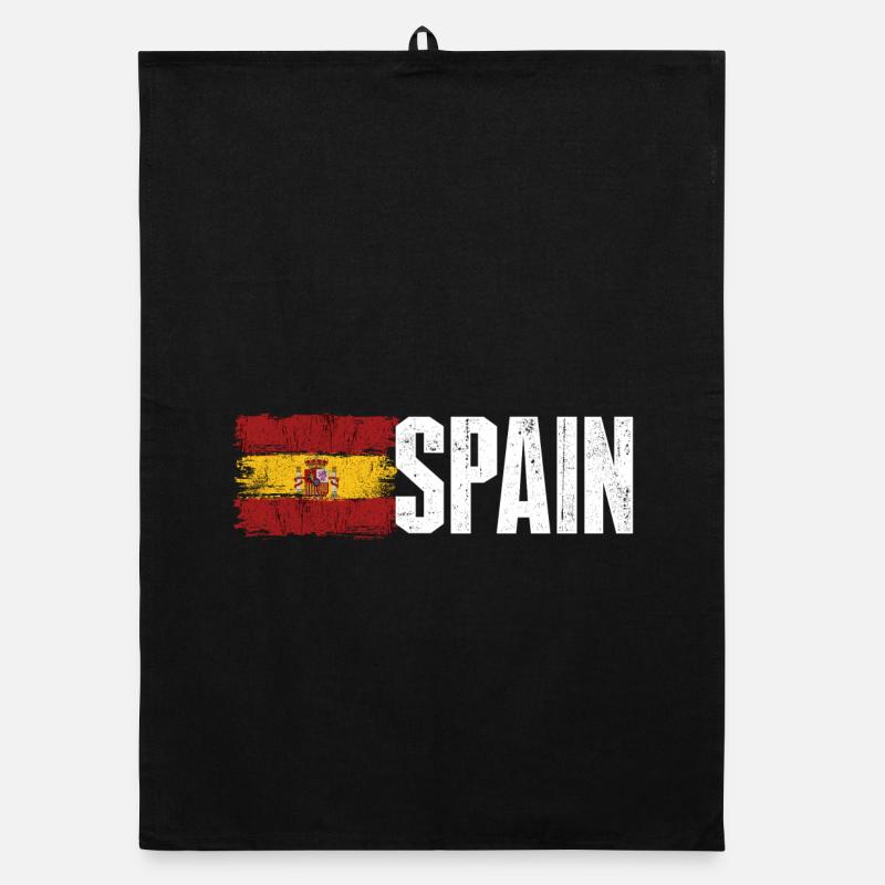 Spain Grunge Flag Typography Organic dish towel