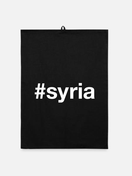 SYRIA Hashtag Syrien - Organic Geschirrtuch - Schwarz - Vorne