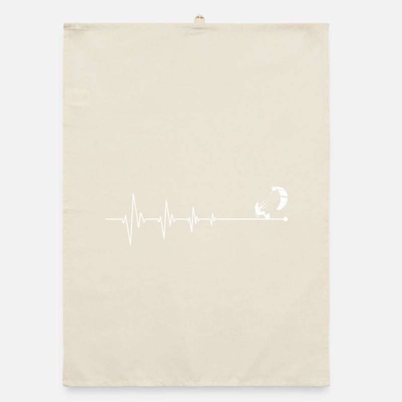 Heartbeat Pulse Line Graphic Design Organic dish towel