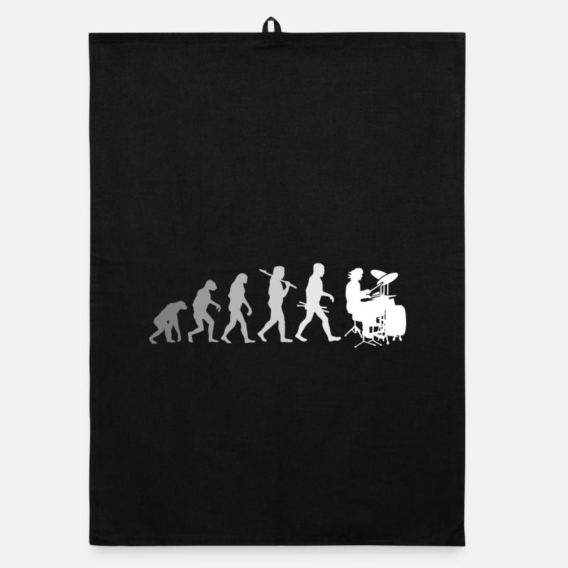 Evolution of Drums Drummer Shirt Organic Geschirrtuch