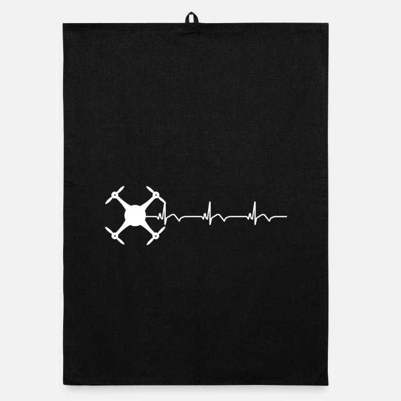 Drone Drone Pilot ECG Heartbeat Organic dish towel
