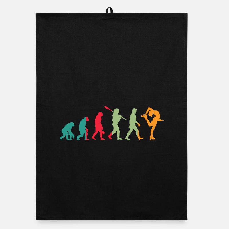 Eislauf Evolution Schlittschuh Entwicklung Winter Organic dish towel