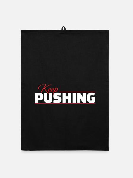 weiter pushen - Organic Geschirrtuch - Schwarz