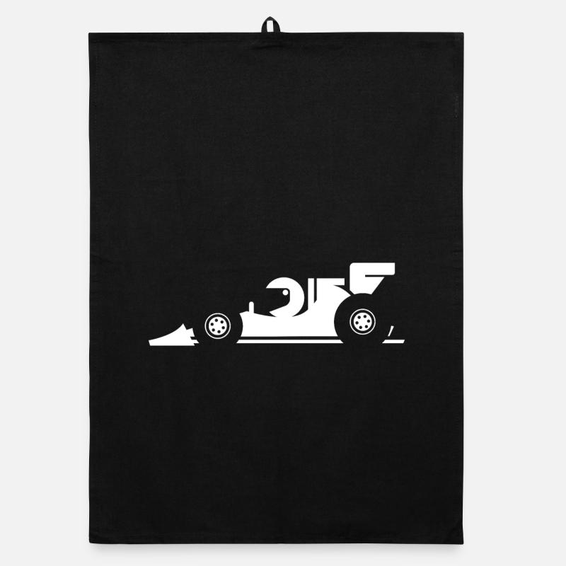 comic formula racing cartoon Rennauto Symbol Organic Geschirrtuch
