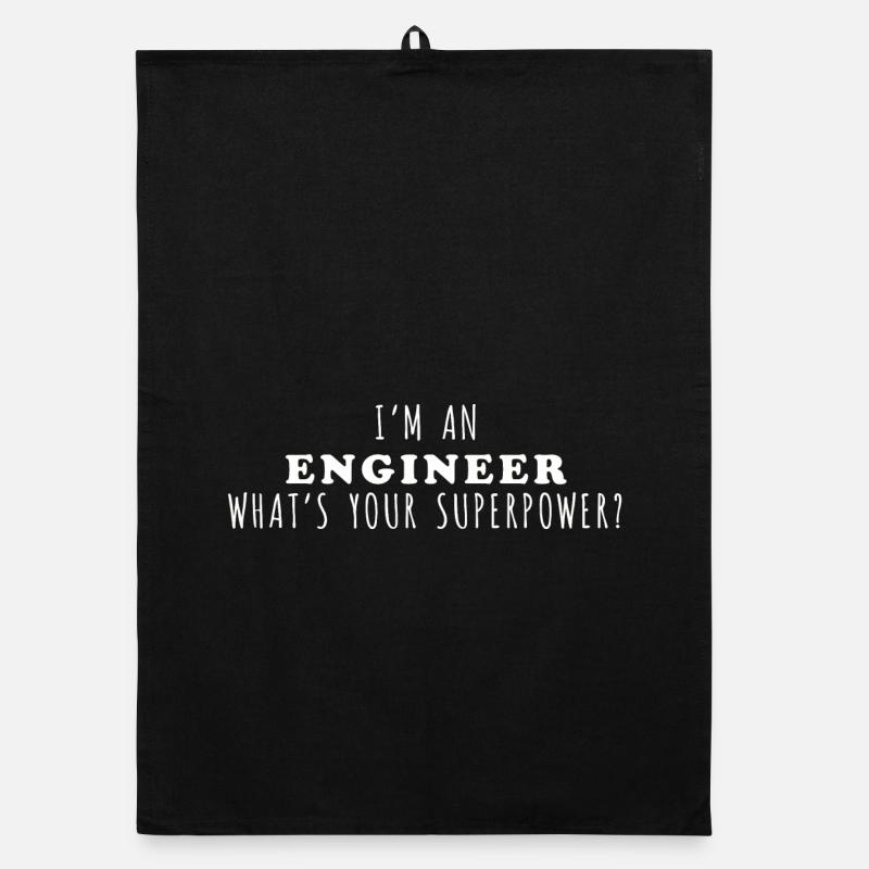 Engineer Superpower Inspirational Quote Organic dish towel