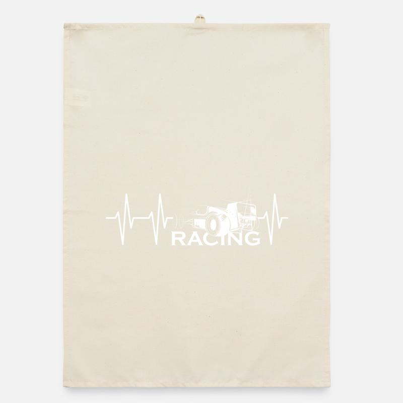 Pulse Formula Sketch Heartbeat Course de voitures de course Torchon bio