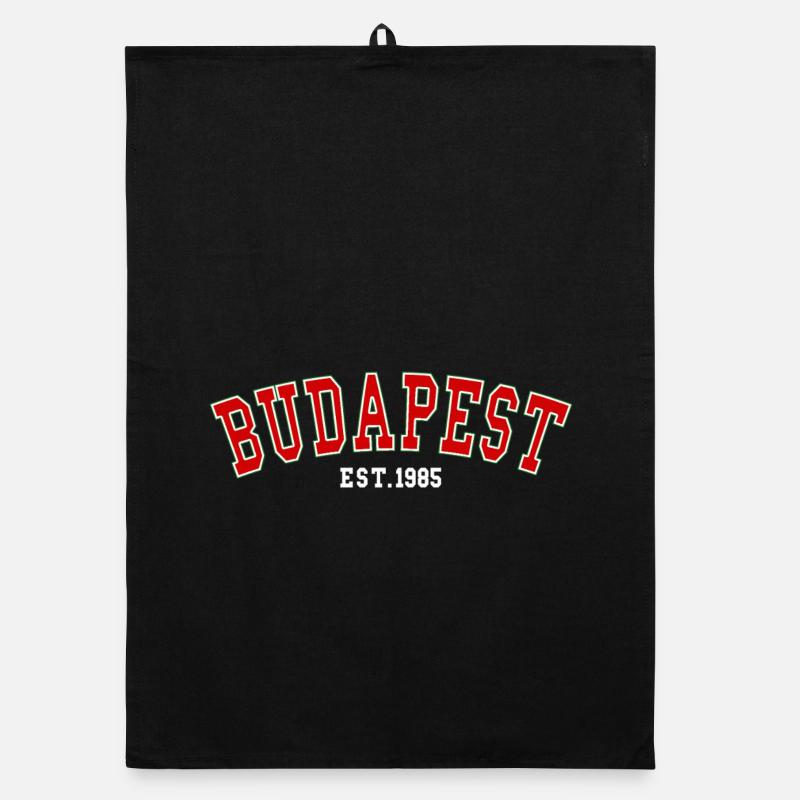 Budapest_Est_1985 - Organic dish towel - black