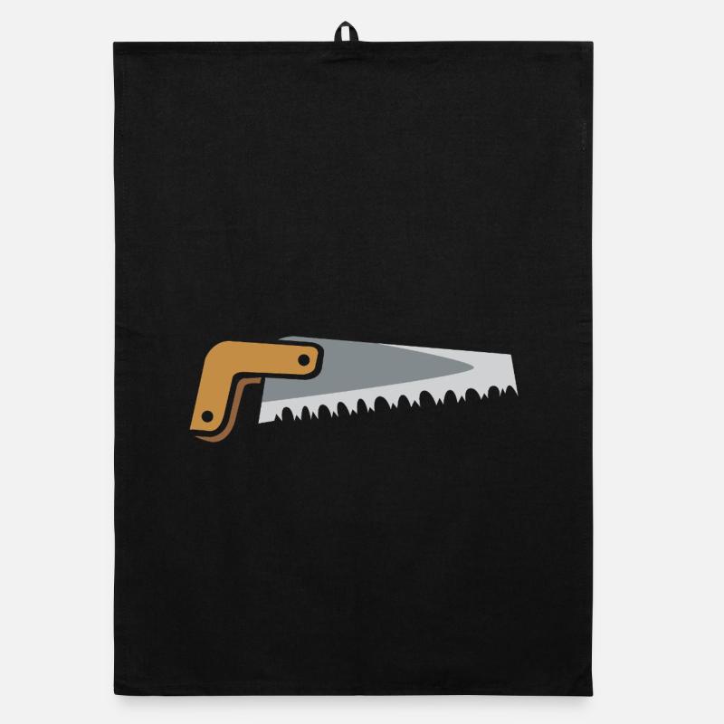 Comic Style Saw Illustration – Tool Graphic Organic dish towel