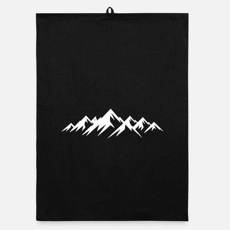 montagnes - Torchon bio - noir