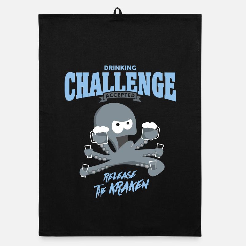 Défi à boire accepté - Libérez le Kraken Torchon bio
