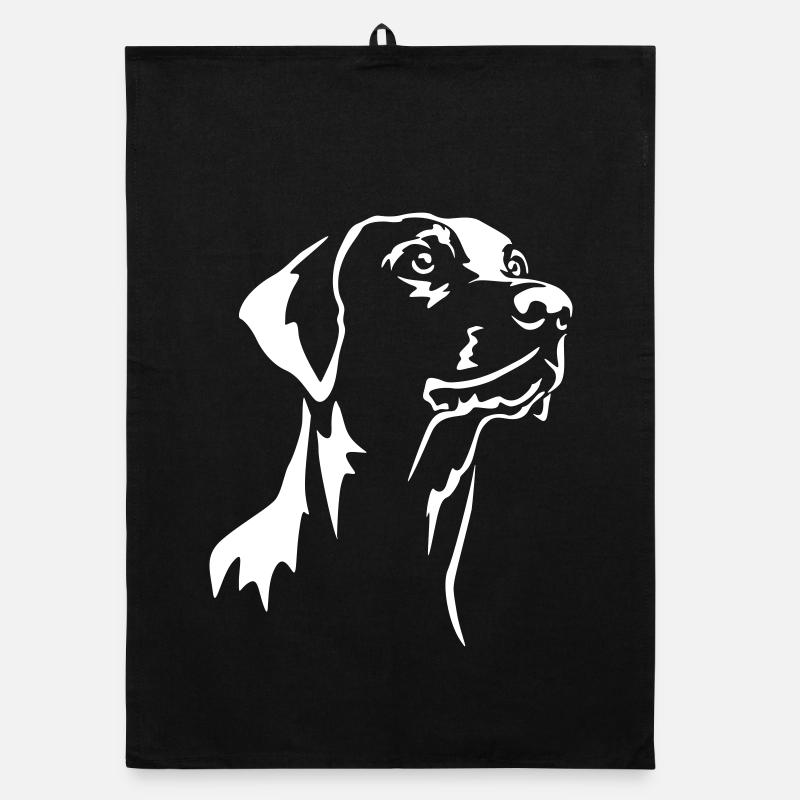 Dobermann Kopf "Black Edition" Organic Geschirrtuch
