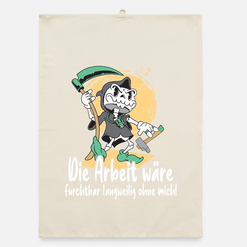 Sensenmann mit Werkzeug Organic Geschirrtuch