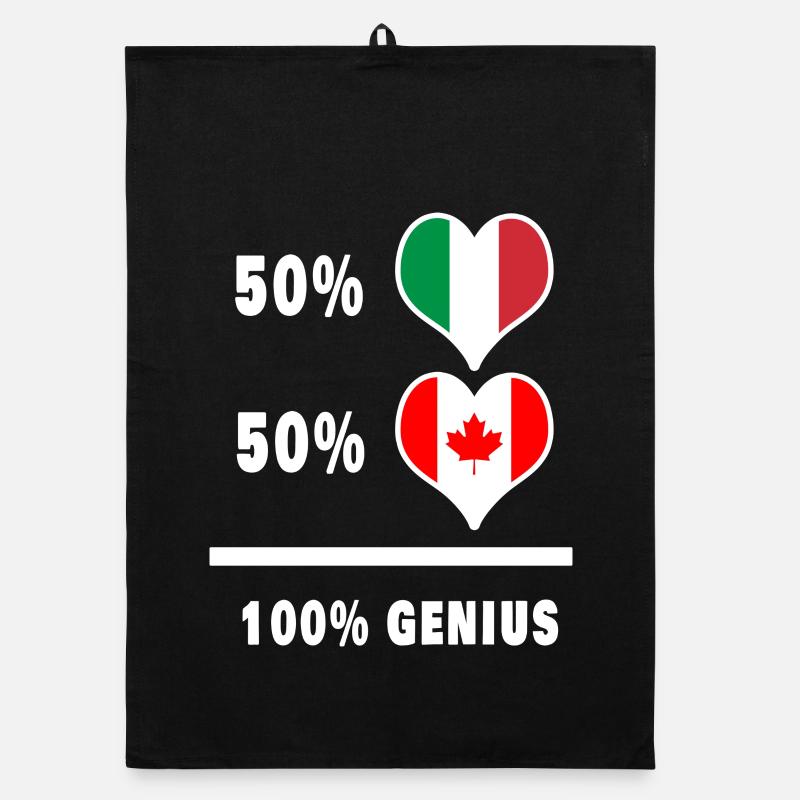 Canada and Italy flags 100% genius Organic dish towel