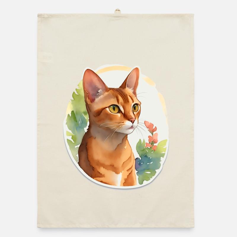 Abyssinian cat Organic dish towel