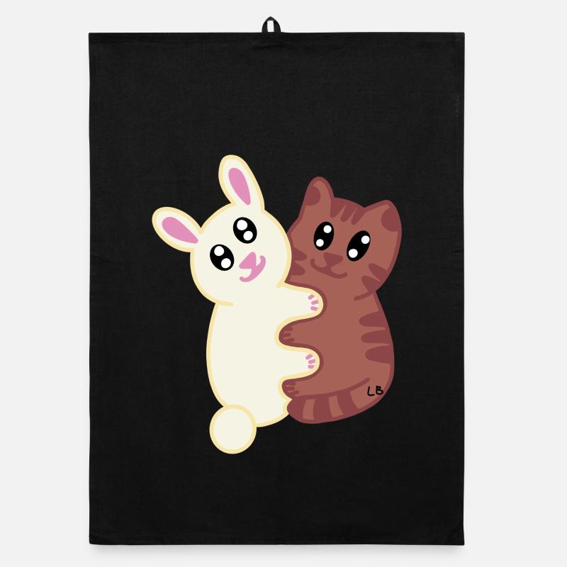 Lapin et chat par L !LA Torchon bio