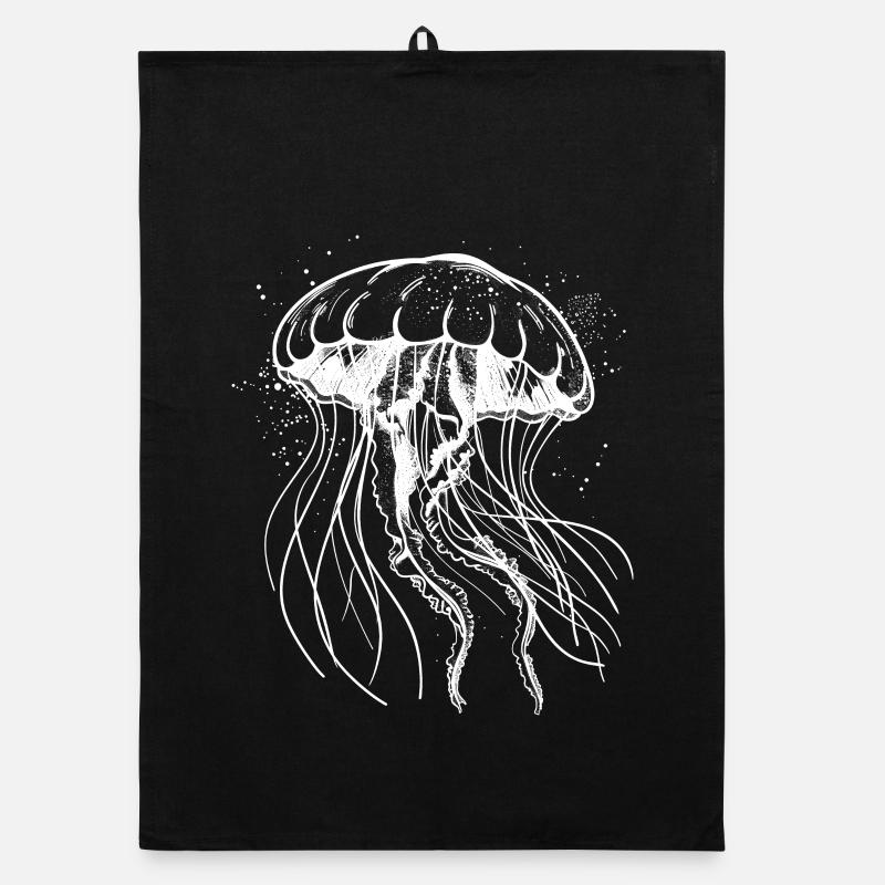 Motif Méduse Blanche - Méduse Torchon bio