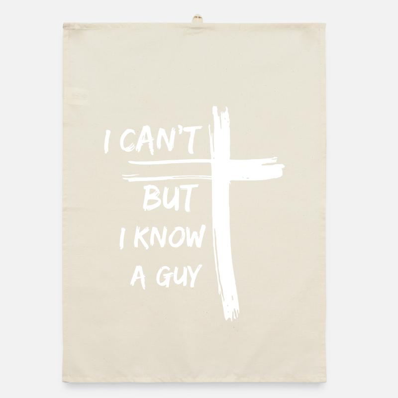 Faith-Based Message with White Cross Organic dish towel