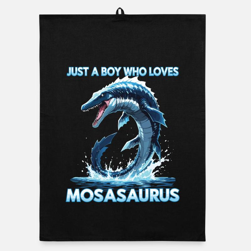 Anime: Einfach ein Junge, der Mosasaurus liebt Organic Geschirrtuch