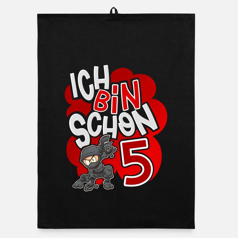Ninja 5. Geburtstag Organic Geschirrtuch