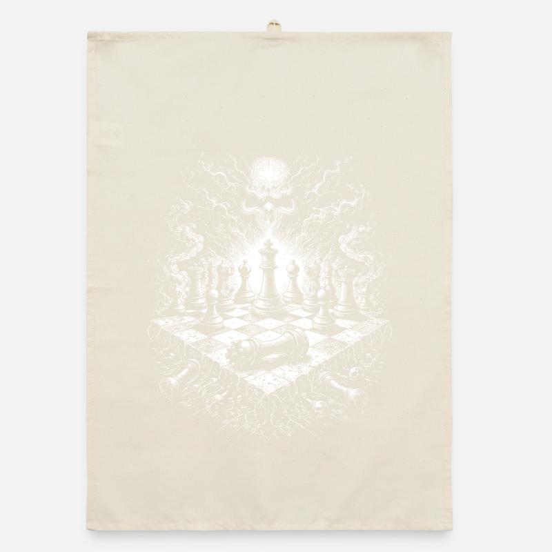 Chess Skull Gothic Board Scene Organic dish towel