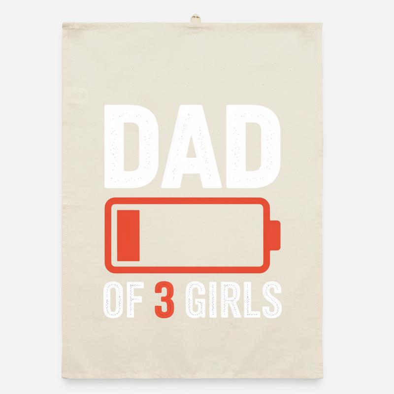 Vater von 3 Mädchen Battery Pride Organic Geschirrtuch