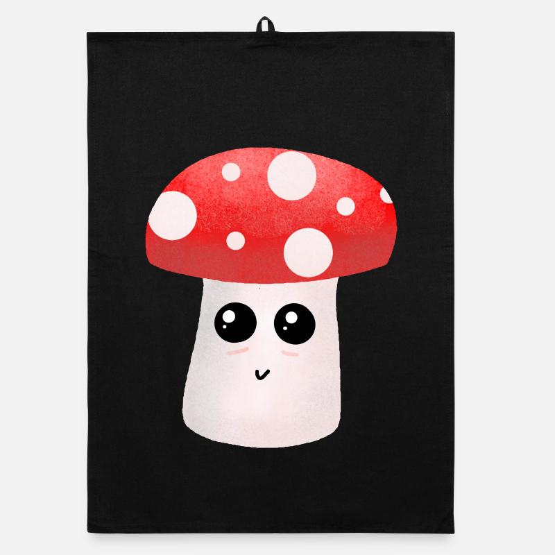 Un copain champignon Kawaii avec des points Torchon bio
