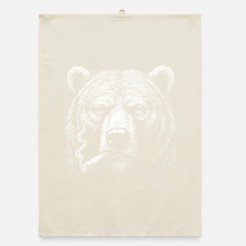 Sketch de l’ours avec la cigarette Torchon bio