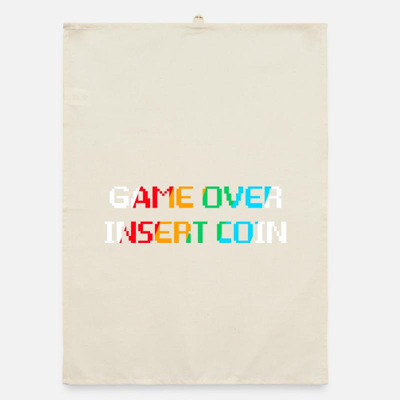 Game Over Insert Coin (dark) Organic dish towel