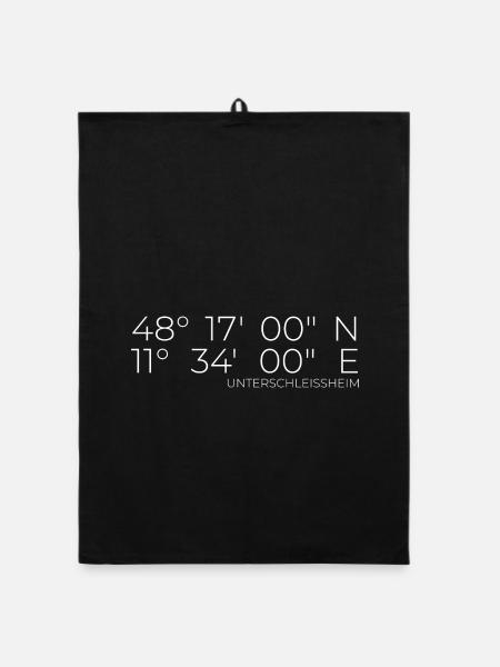 Coordinates Unterschleissheim - Organic dish towel - black - Front