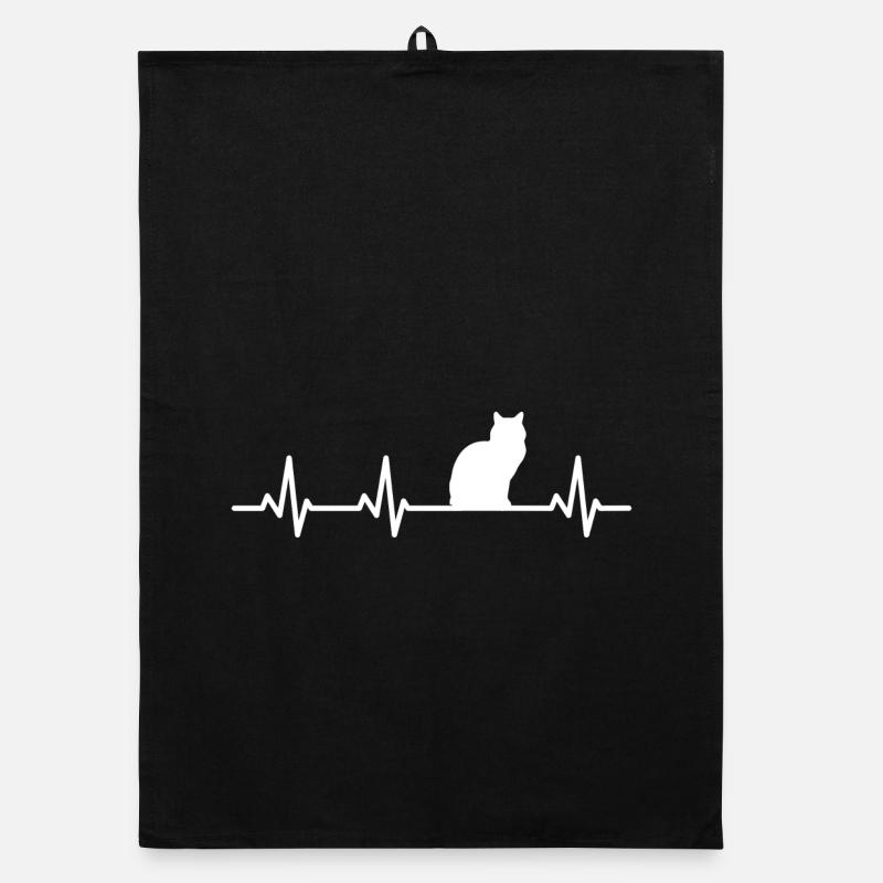 Cat Heartbeat Organic dish towel