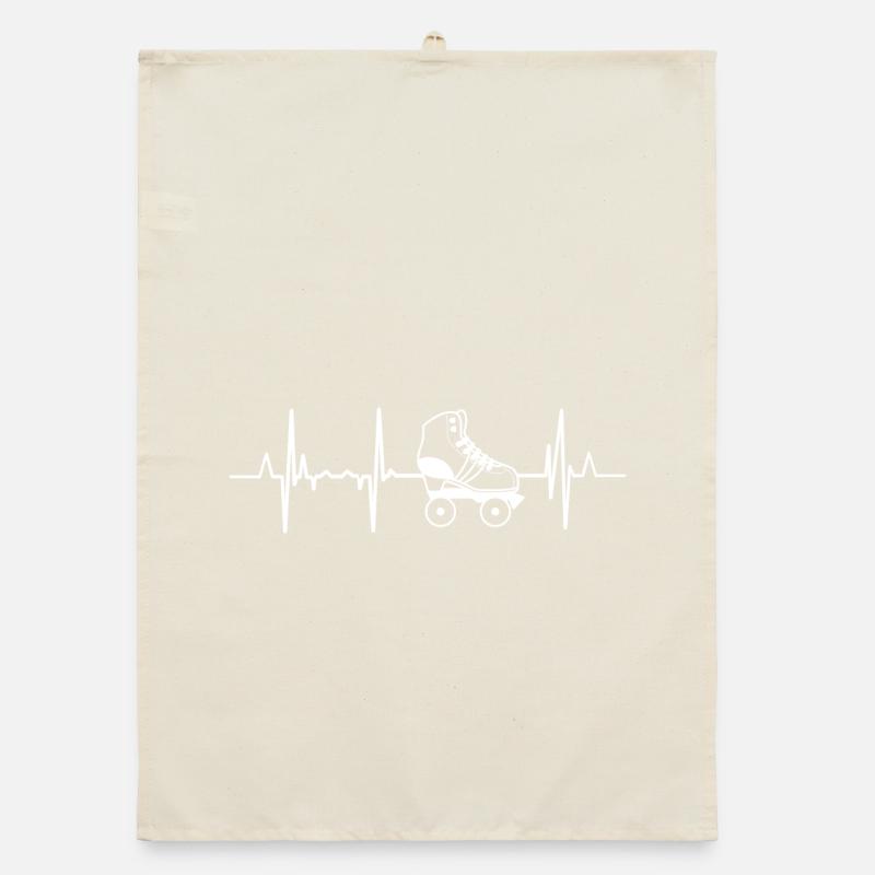 Rollerskates Herzschlag Organic Geschirrtuch