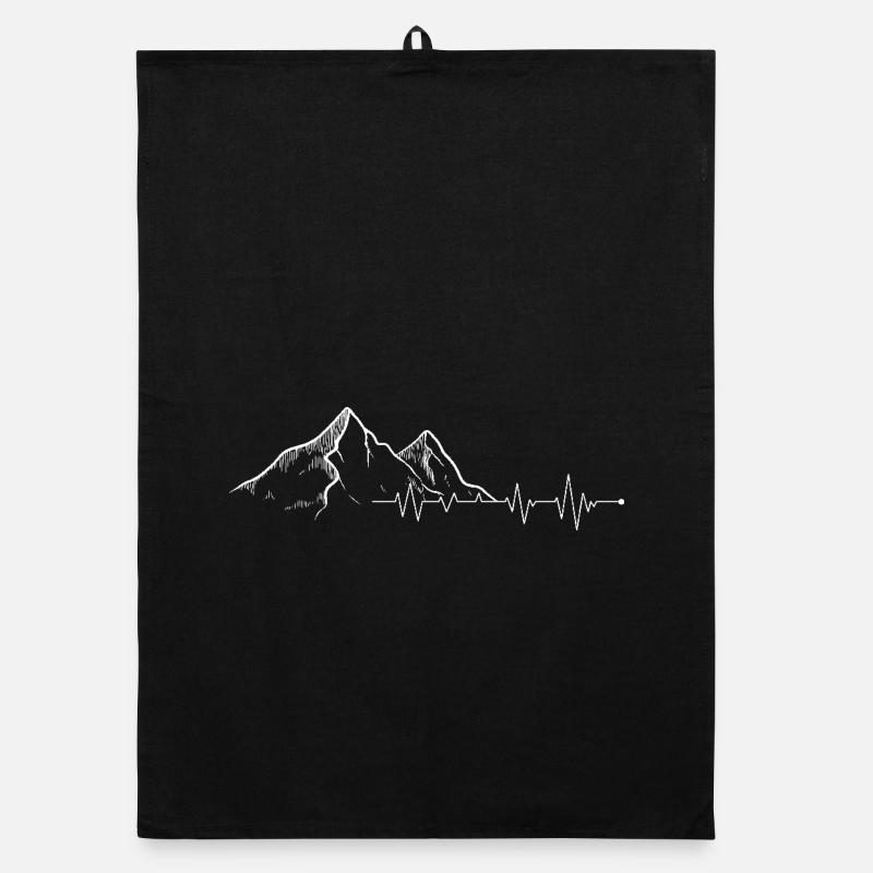 Minimal Mountain Heartbeat Design Organic dish towel