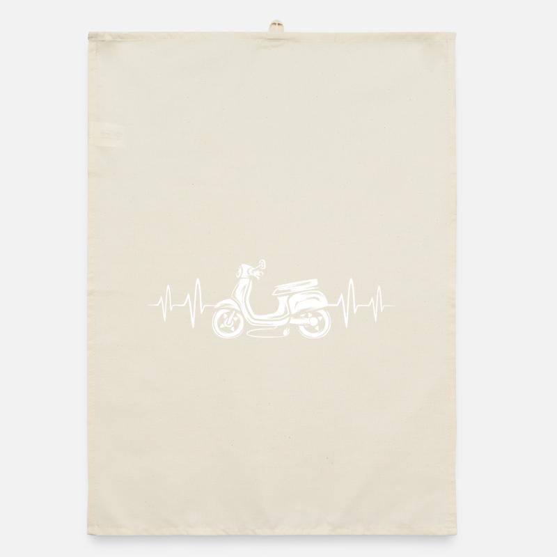 E Roller mit Herzschlag - Rollerfahrer Passion Organic Geschirrtuch