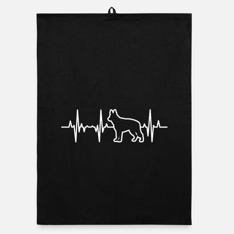 German Shepherd Heartbeat Organic dish towel