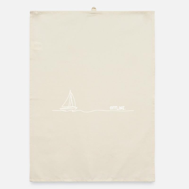 offline. Sailing Minimalist Oneline Graphic Organic dish towel