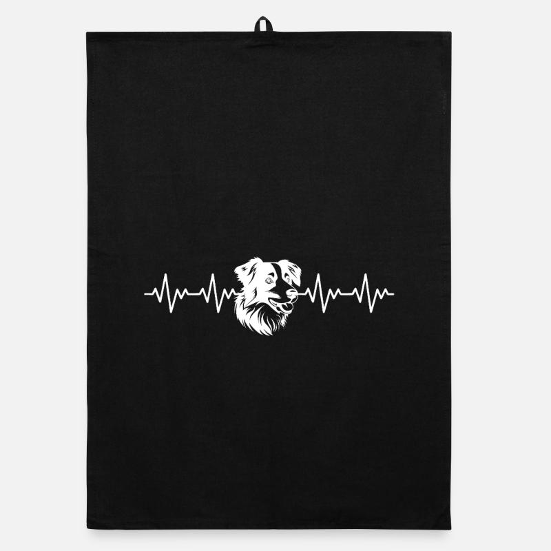 Border Collie EKG Herzschlag Organic Geschirrtuch