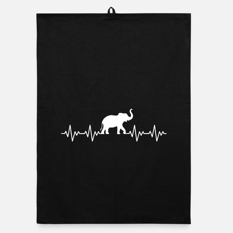 Elephant ECG Heartbeat Organic dish towel