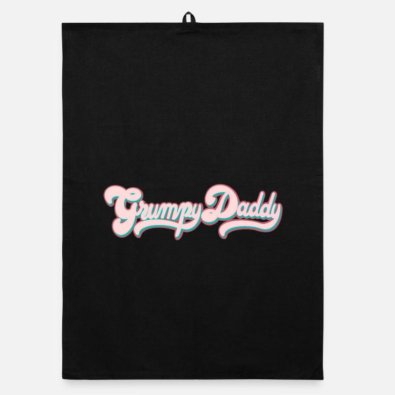 Grumpy Daddy Retro Script - Color "Sports Bra" Organic dish towel