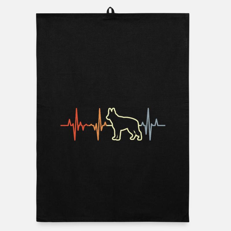 German Shepherd Heart Line Organic dish towel